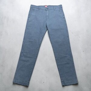 Levis XX Chino Standard Taper Pants Blue White Pinstripe Mens 34x30 S40109